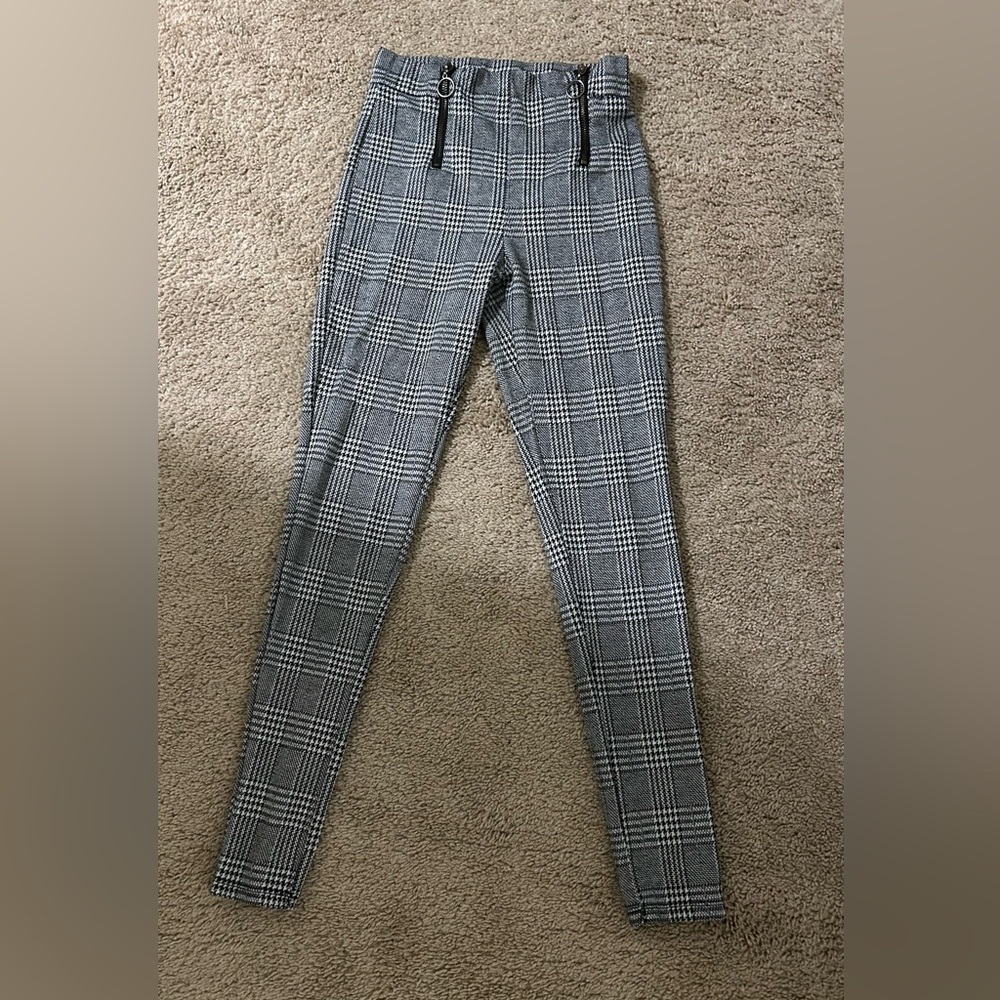 Fashion Nova Black and White Plaid Skinny Pants
